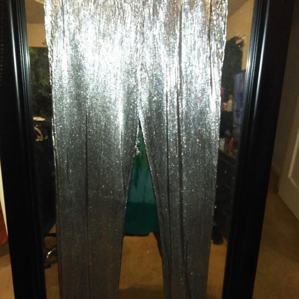 2 Pair Metallic Stretch Pants Drawstring